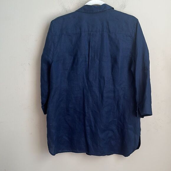 Chico’s 100% Linen No Iron Tunic Top 2=L - Picture 6 of 6